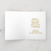 Bruin en Wit Paard Rustiek Kerstgoud Folie Wenskaart (Binnenlaag)