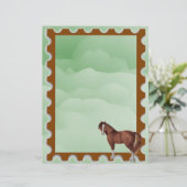 Bruin en Wit Paard Stempel Postage Motief (Staand voorkant)