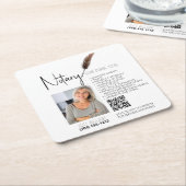 Bruin en wit QR-code - Notionele promotie Kartonnen Onderzetters (Schuin)