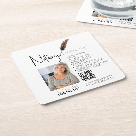 Bruin en wit QR-code - Notionele promotie Kartonnen Onderzetters (Schuin)