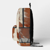 Bruin en wit realistisch koeienhuid print bedrukte rugzak (Rechts)