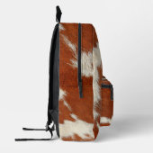 Bruin en wit realistisch koeienhuid print bedrukte rugzak (Links)