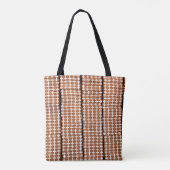 Bruin en wit retro tote bag (Achterkant)