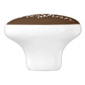 Bruin en wit romantisch keramische knop (Zijkant)