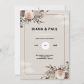 Bruin en wit rustieke bruiloft uitnodiging (Voorkant)