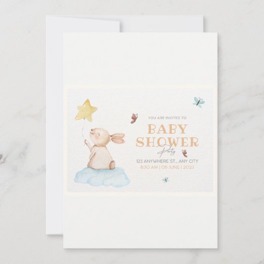 Bruin en Wit Schattige Baby showers Kaart (Voorkant)