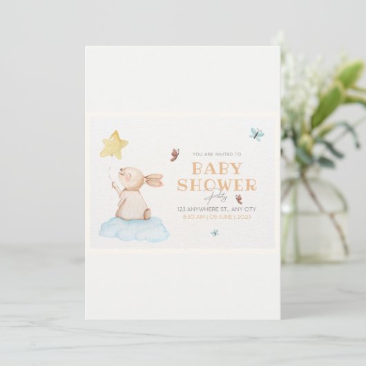 Bruin en Wit Schattige Baby showers Kaart (Staand voorkant)