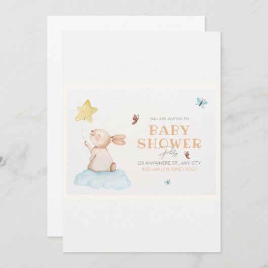 Bruin en Wit Schattige Baby showers Kaart (Voorkant / Achterkant)