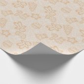 Bruin en Wit Schattige Modern Kerstmis Cadeaupapier (Hoek)