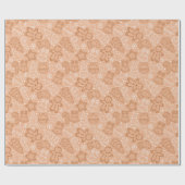 Bruin en Wit Schattige Modern Kerstmis Cadeaupapier (Vlak)