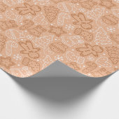 Bruin en Wit Schattige Modern Kerstmis Cadeaupapier (Hoek)