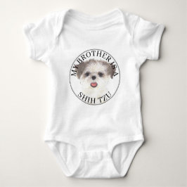Bruin en wit Shih Tzu Brother Romper