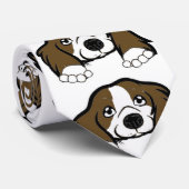 bruin en wit spaniel stropdas (Opgerold)