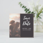 Bruin en wit sparen de Uitnodiging van de Datum (Staand voorkant)