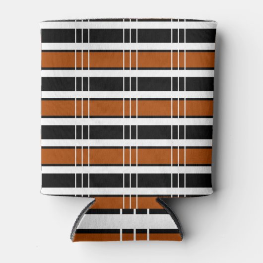 Bruin en wit speldenbruin blikjeskoeler (Voorkant)