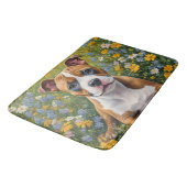 Bruin en wit Staffordshire Bull Terrier Puppy, Badmat (Gekanteld)