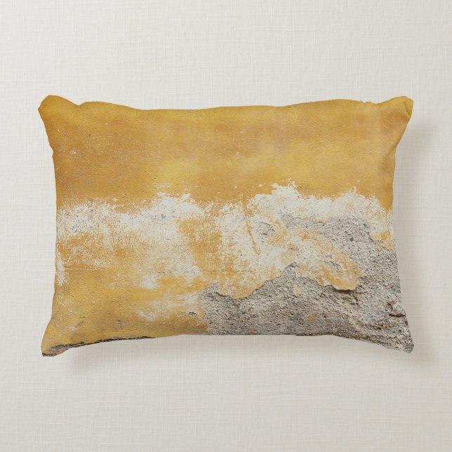Bruin en wit steenfragment accent kussen (Voorkant)