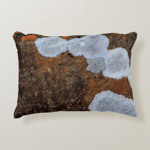 Bruin en wit steenfragment accent kussen