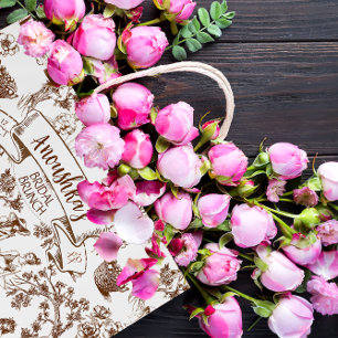 Bruin en wit Toile de Jouy Vrijgezellenfeest Groot Cadeauzakje