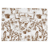 Bruin en wit Toile de Jouy Vrijgezellenfeest Groot Cadeauzakje (Achterkant)