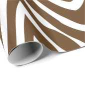 Bruin en Wit Zebra Strepen Dierenprint Cadeaupapier (Rol Hoek)