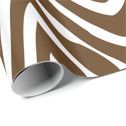 Bruin en Wit Zebra Strepen Dierenprint Cadeaupapier (Rol Hoek)