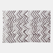 Bruin en wit ZigZag Theedoek (Horizontaal)