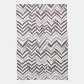 Bruin en wit ZigZag Theedoek (Verticaal)