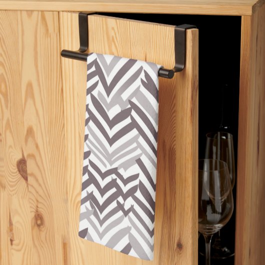 Bruin en wit ZigZag Theedoek (Derde Gevouwen)