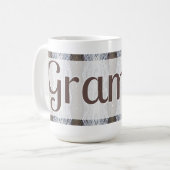 Bruin en witgrijs koffiemok (Voorkant links)