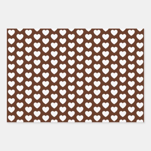 Bruin- en witharten inpakpapier vel (Voorkant 2)