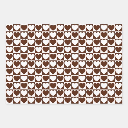 Bruin- en witharten inpakpapier vel (Voorkant)