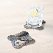 Bruin en witte bondskonijn op het Boerderij Kartonnen Onderzetters (Insitu)