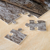 Bruin en witte bondskonijn op het Boerderij Legpuzzel (Zijkant)