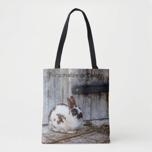 Bruin en witte bondskonijn op het Boerderij Tote Bag (Voorkant)