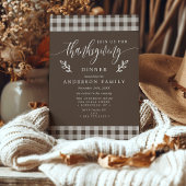 Bruin En Witte Buffalo Check Thanksgiving Dinner Kaart
