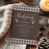 Bruin En Witte Buffalo Check Thanksgiving Dinner Kaart