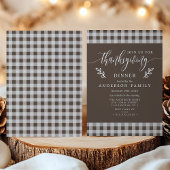 Bruin En Witte Buffalo Check Thanksgiving Dinner Kaart