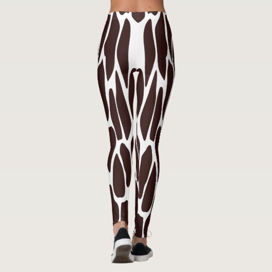 Bruin en Witte Giraffe Print Patroon Leggings (Achterkant)
