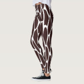 Bruin en Witte Giraffe Print Patroon Leggings (Links)