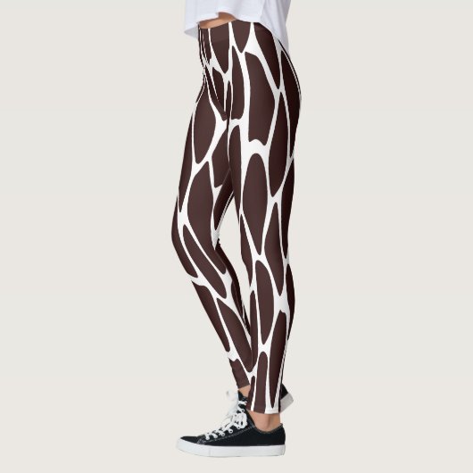 Bruin en Witte Giraffe Print Patroon Leggings (Links)