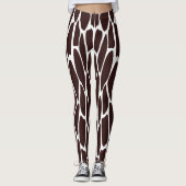 Bruin en Witte Giraffe Print Patroon Leggings (Voorkant)