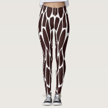 Bruin en Witte Giraffe Print Patroon Leggings