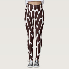 Bruin en Witte Giraffe Print Patroon Leggings