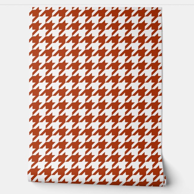 Bruin en Witte Houndstooth Check Behang (Afrollen)