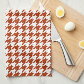 Bruin en Witte Houndstooth Check Theedoek (Quarter Fold)