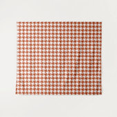 Bruin en Witte Houndstooth Check Wandkleed (Voorkant (horizontaal))