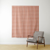 Bruin en Witte Houndstooth Check Wandkleed (In situ)