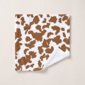 Bruin en witte Koeienhuid Bad Handdoek (Wasdoekje)