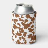 Bruin en witte Koeienhuid Blikjeskoeler (Blikje Voorkant)